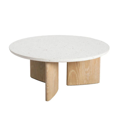 Infinity Terrazzo Topped Wooden Round Coffee Table