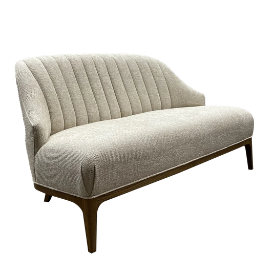 Inga Settee, Crhom Nona Oatmeal-Sofas & Loveseats-Currey & Co-Sideboards and Things