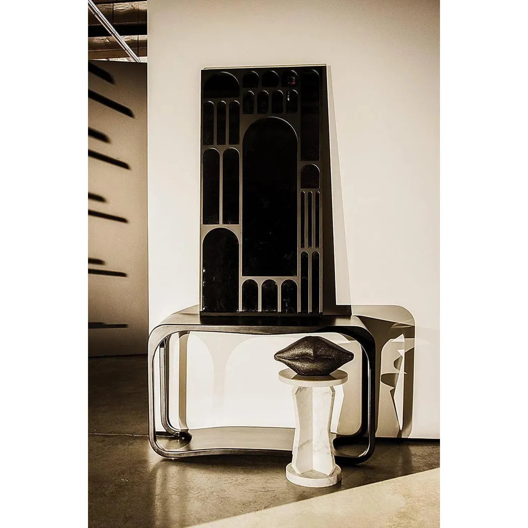 Noir Ingram Marble White Round Side Table