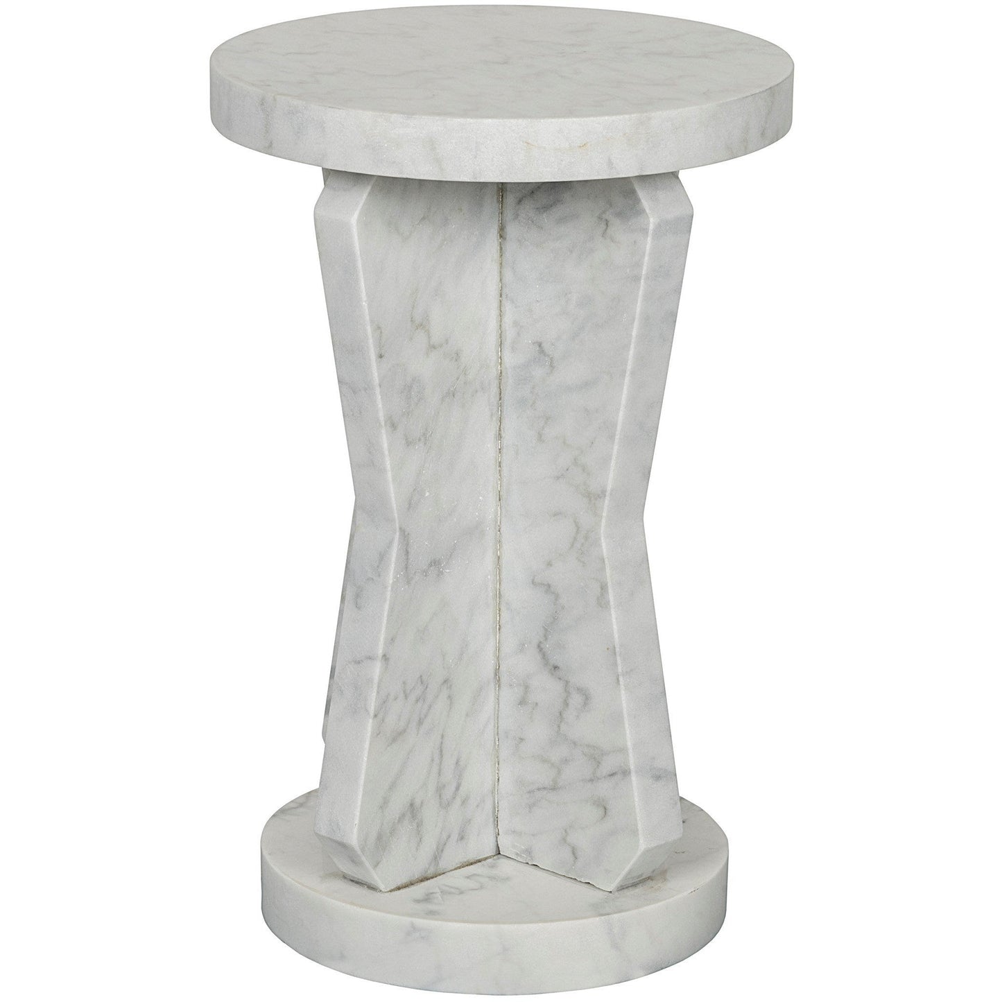 Ingram Marble White Round Side Table-Side Tables-Noir-Sideboards and Things