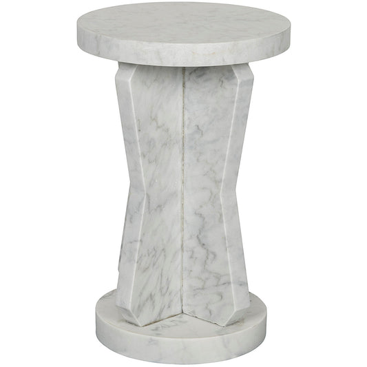 Ingram Marble White Round Side Table-Side Tables-Noir-Sideboards and Things