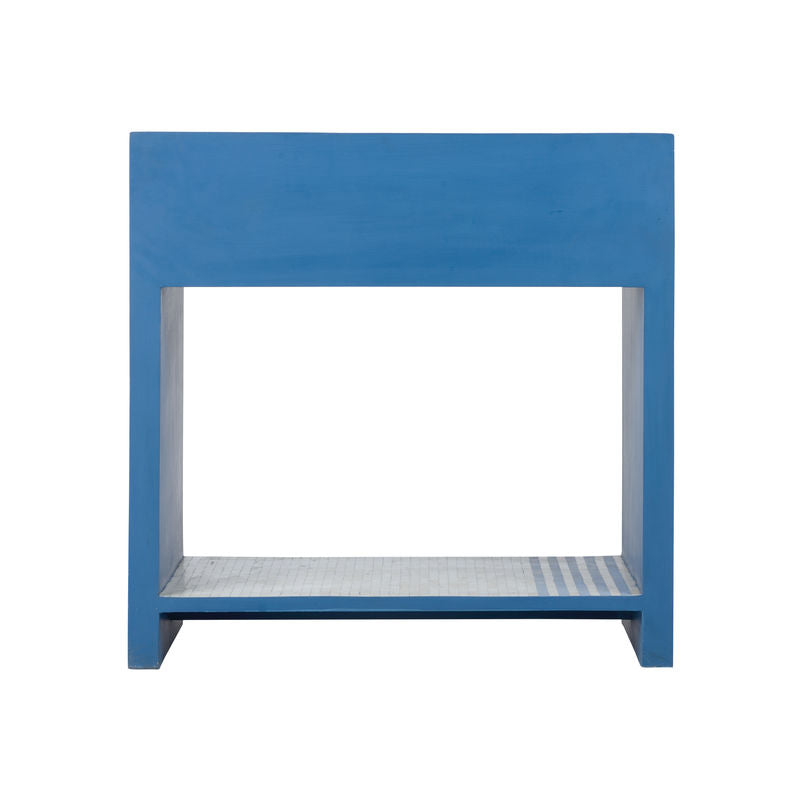 Chelsea House Inlaid Bone Made Blue Bedside Table