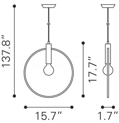 Zuo Modern Irenza Brass Ceiling Lamp