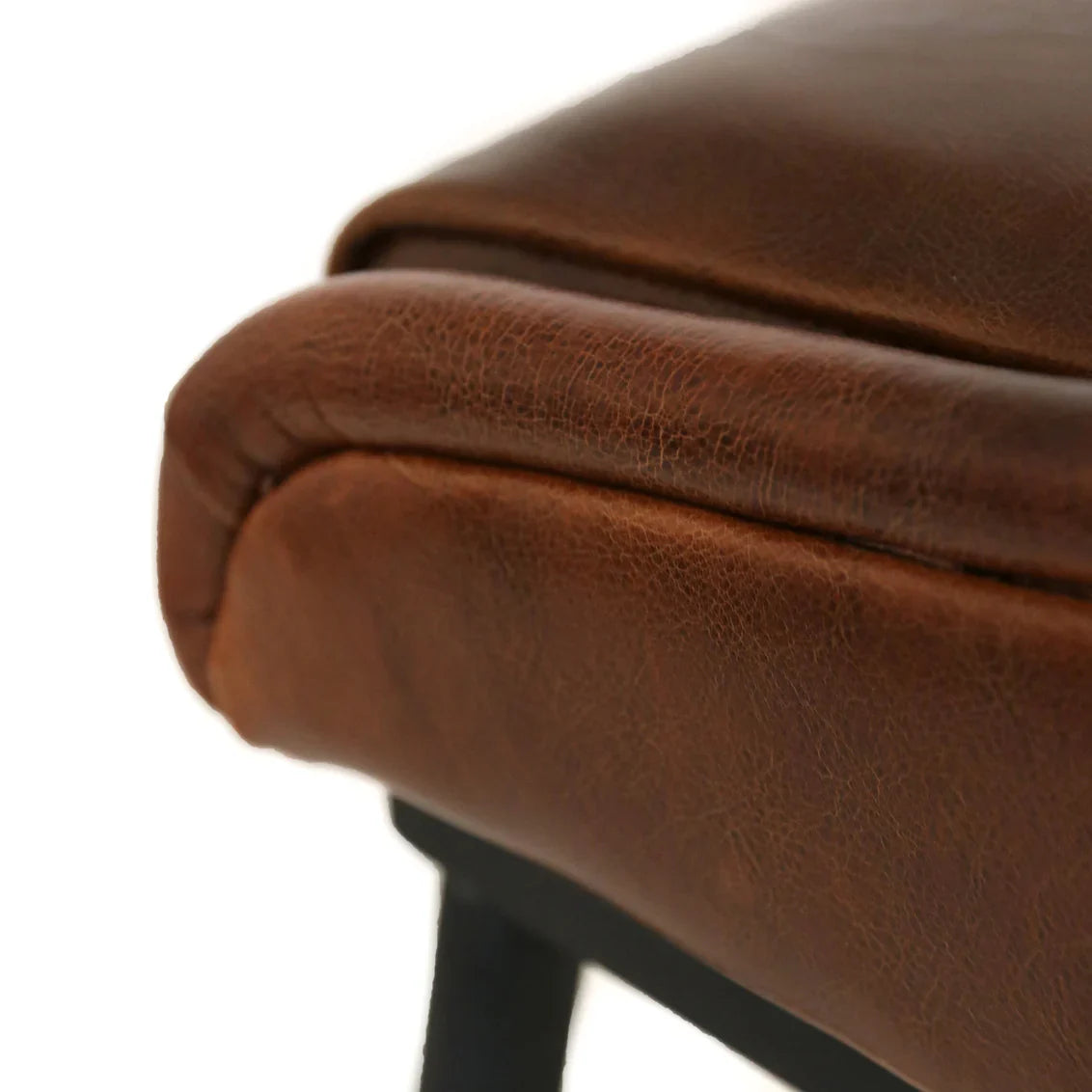 Iron Pipe Leather Upholstered Bar Stool