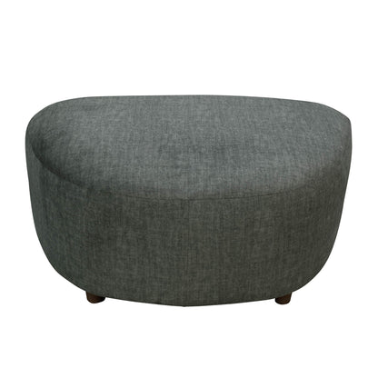 Isabella Dark Grey Fabric Modern Ottoman-Ottomans-LH Imports-LOOMLAN