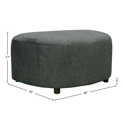Isabella Dark Grey Fabric Modern Ottoman-Ottomans-LH Imports-LOOMLAN