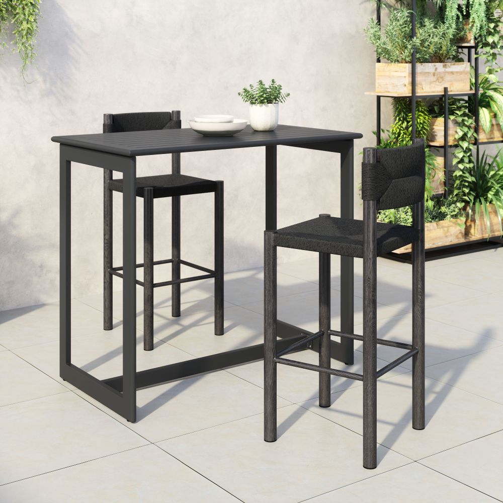 Zuo Modern Iska Aluminum Outdoor Barstool 2PC
