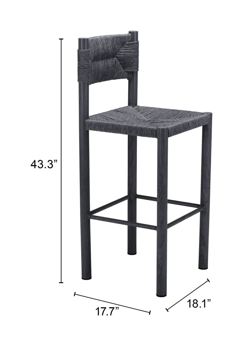 Zuo Modern Iska Aluminum Outdoor Barstool 2PC