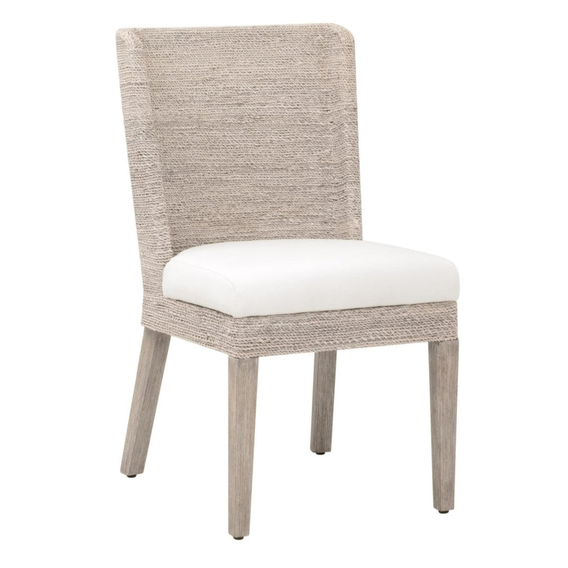 Essentials For Living Isle Handwoven Abaca Rope Armless Dining Chair Set of 2