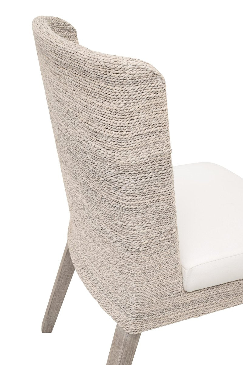 Essentials For Living Isle Handwoven Abaca Rope Armless Dining Chair Set of 2