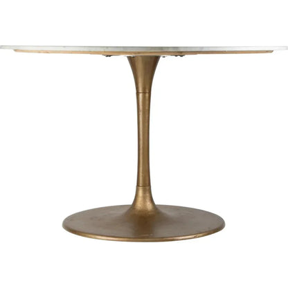 Ithaca Dining Table White & Gold-Dining Tables-Zuo Modern-LOOMLAN