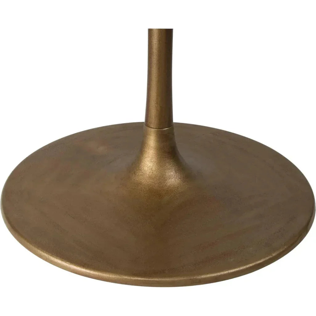 Ithaca Dining Table White & Gold-Dining Tables-Zuo Modern-LOOMLAN