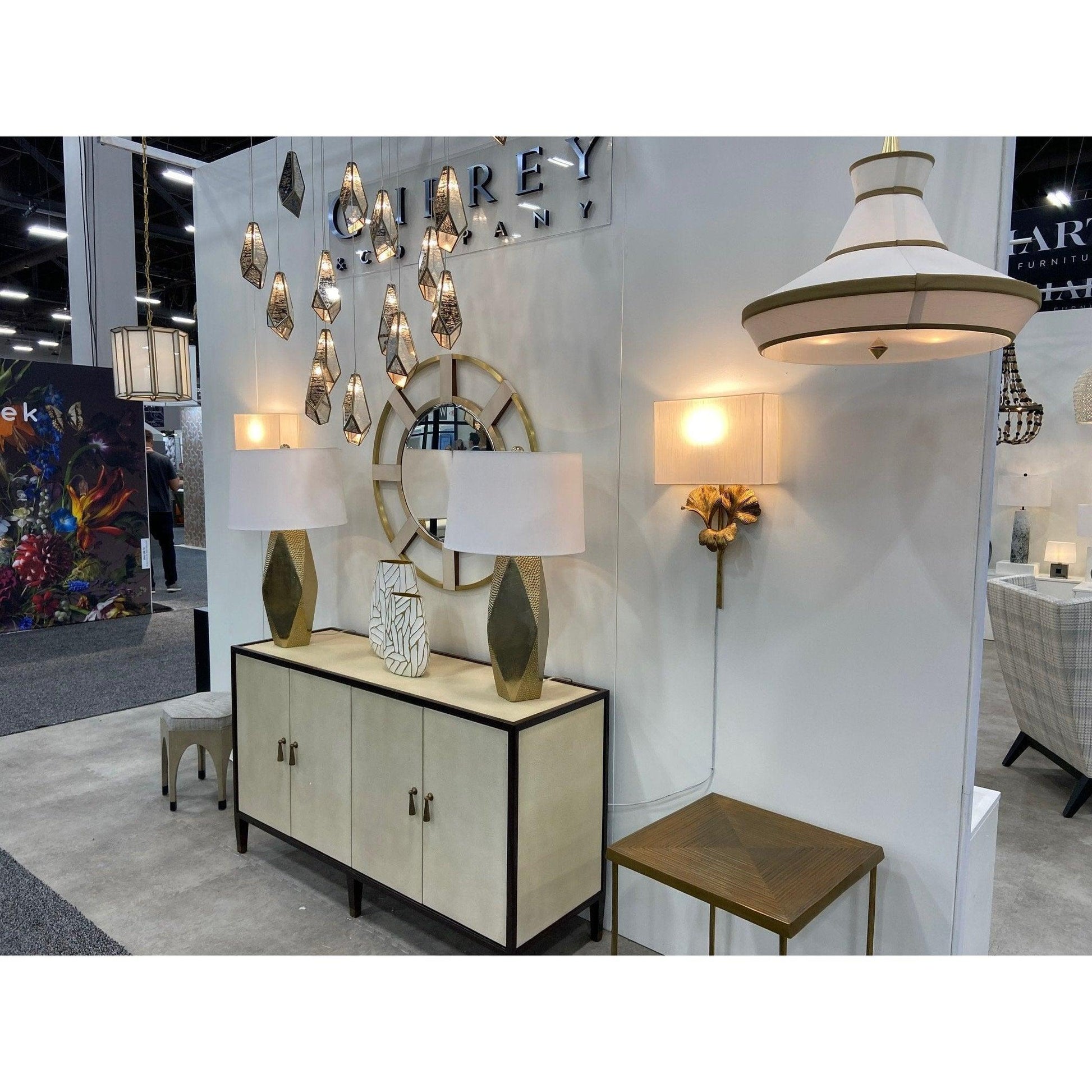 Ivory Dark Walnut Brass Evie Shagreen Credenza Sideboards Sideboards and Things By Currey & Co