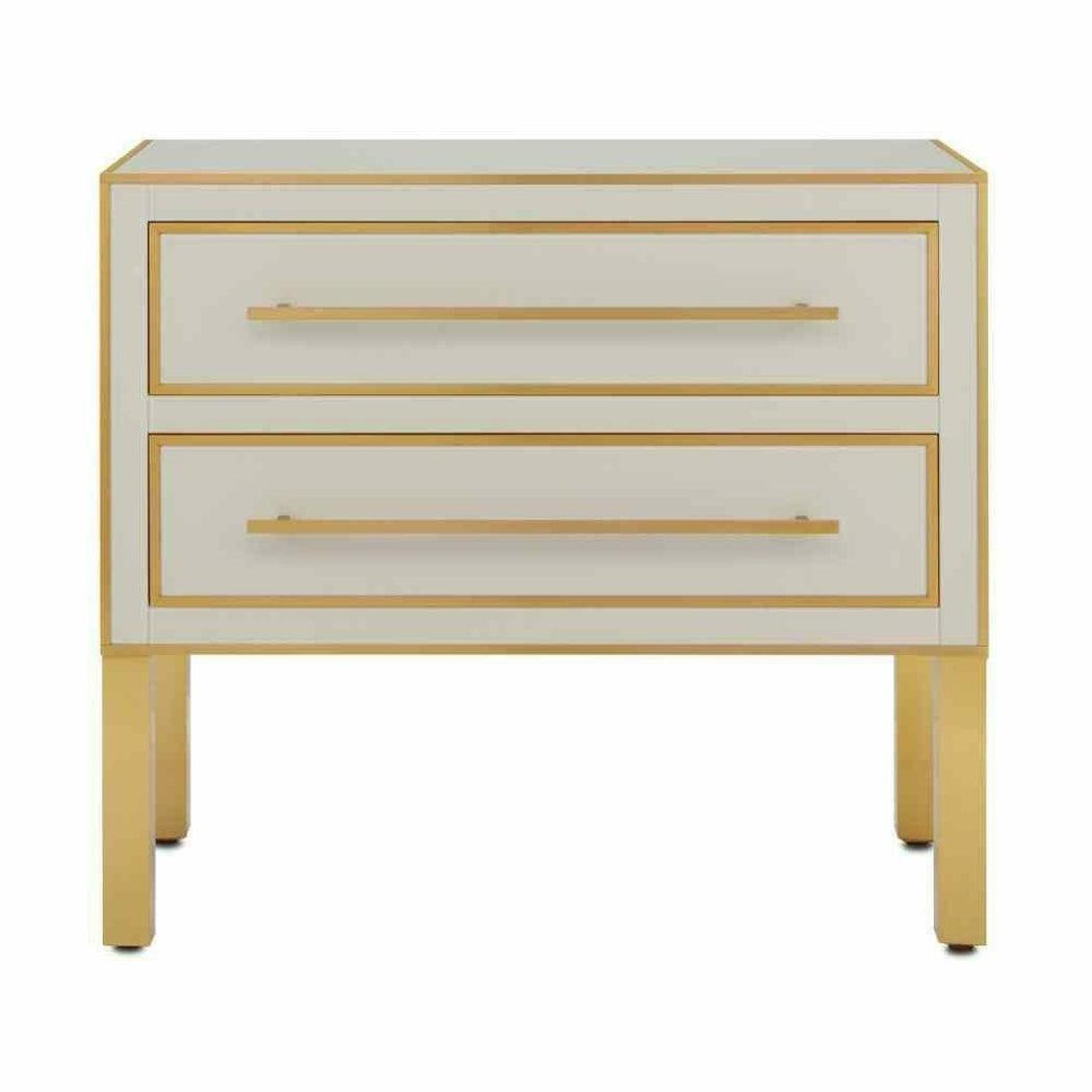 Ivory Satin Brass Arden Ivory Chest Accent Cabinet Accent Cabinets Sideboards and Things By Currey & Co