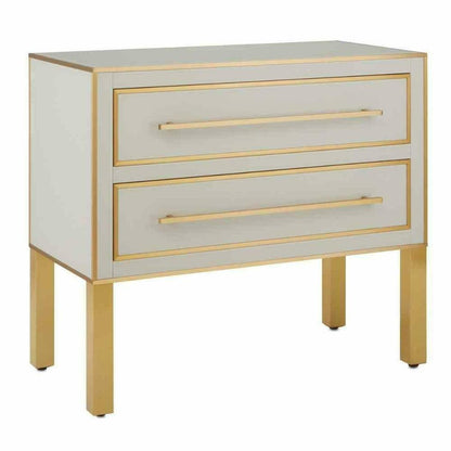 Ivory Satin Brass Arden Ivory Chest Accent Cabinet Accent Cabinets Sideboards and Things By Currey & Co