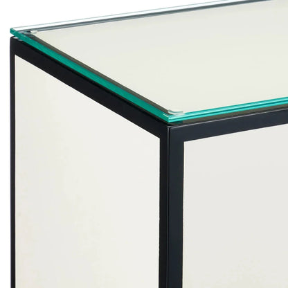 Modern Lacquer Glass Top Side Table