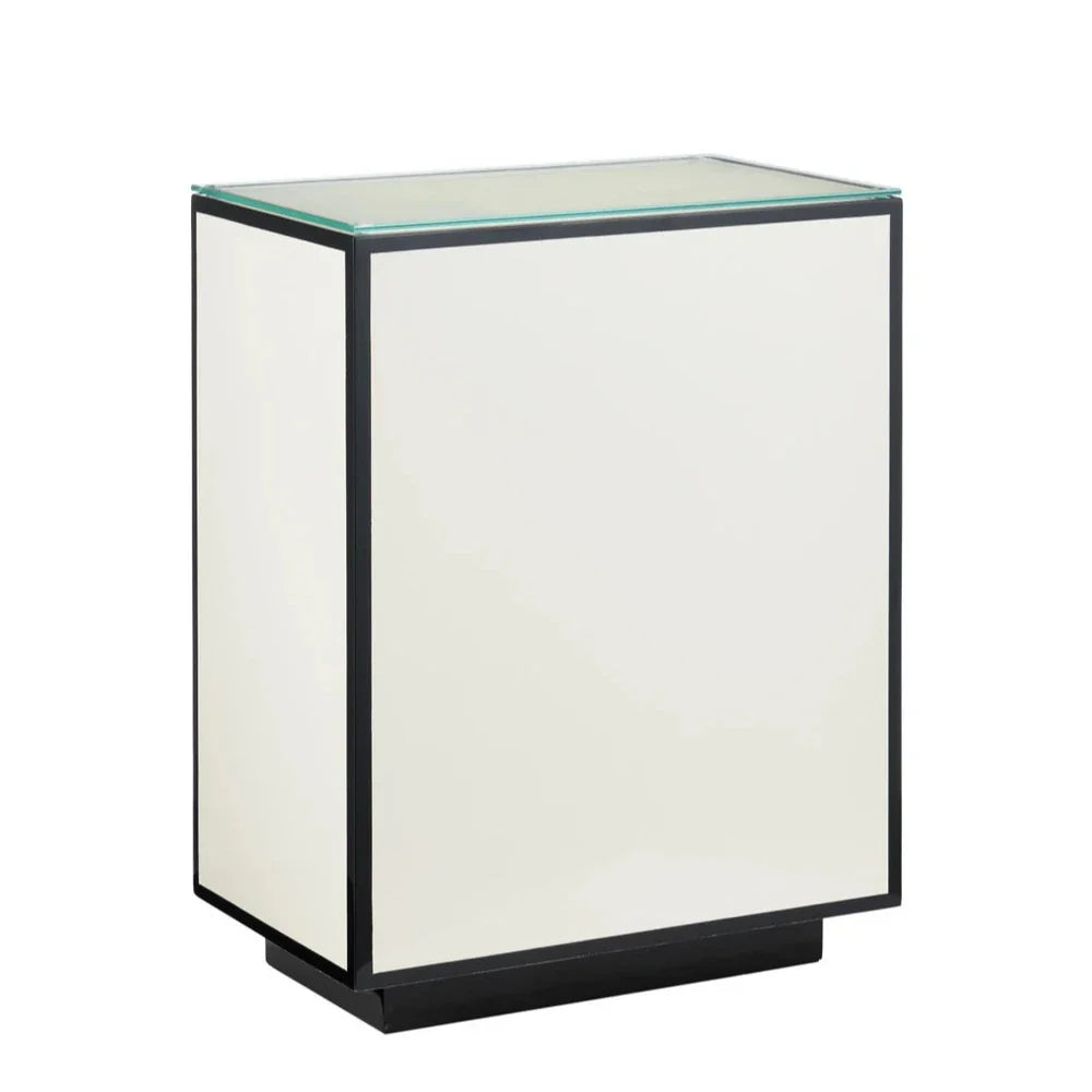 Modern Lacquer Glass Top Side Table