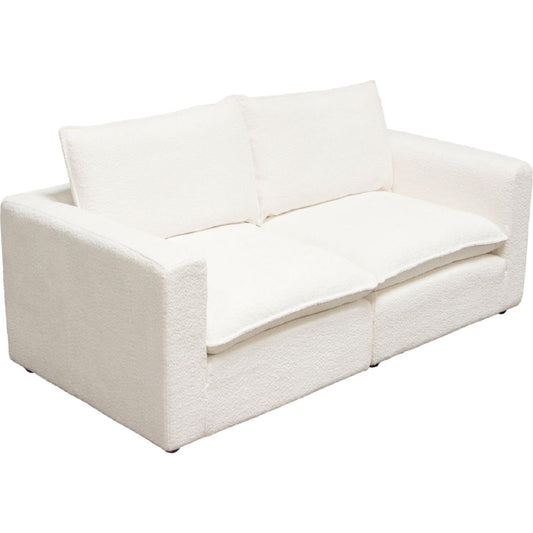 Ivy 2-Piece Modular Sofa in White Faux Shearling-Modular Sofas-Diamond Sofa-Sideboards and Things 