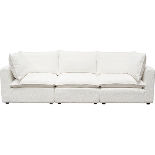 Ivy 3-Piece Modular Sofa in White Faux Shearling-Modular Sofas-Diamond Sofa-Sideboards and Things 