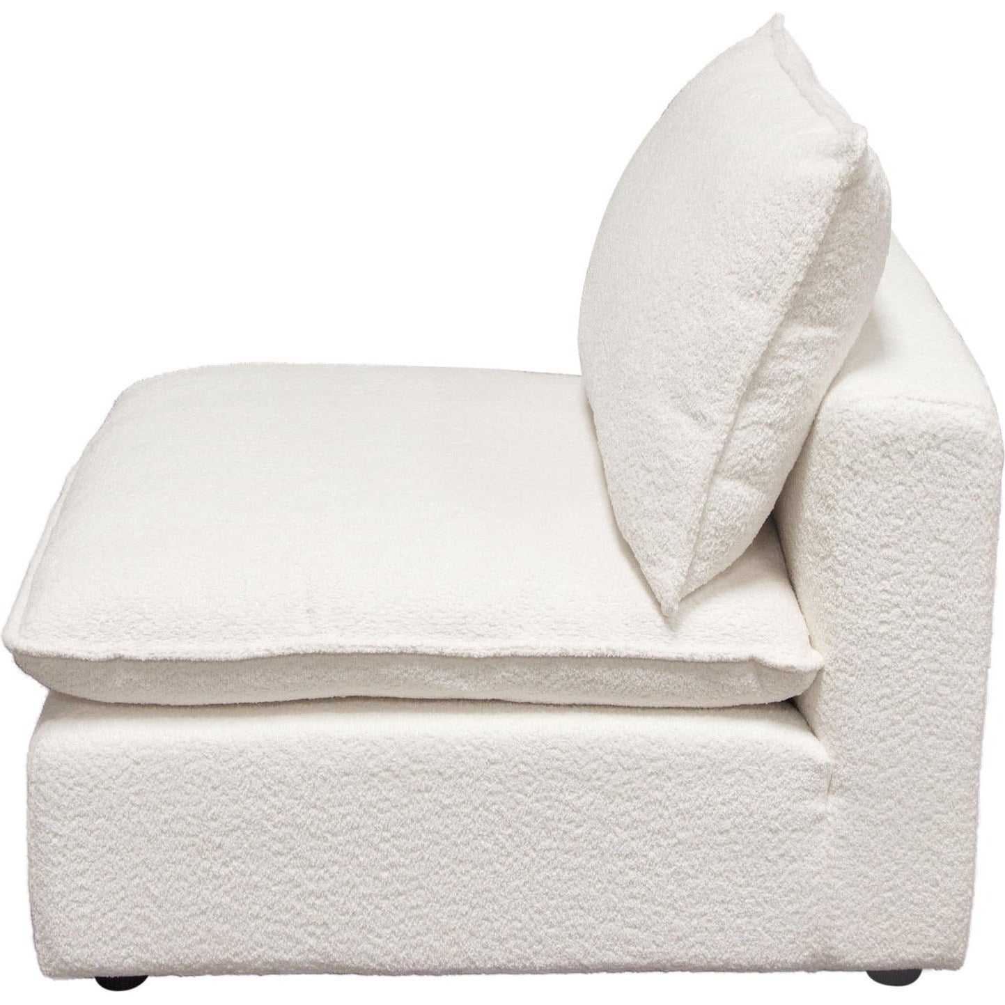 Ivy Armless Chair in White Faux Shearling-Dining Chairs-Diamond Sofa-Sideboards and Things 