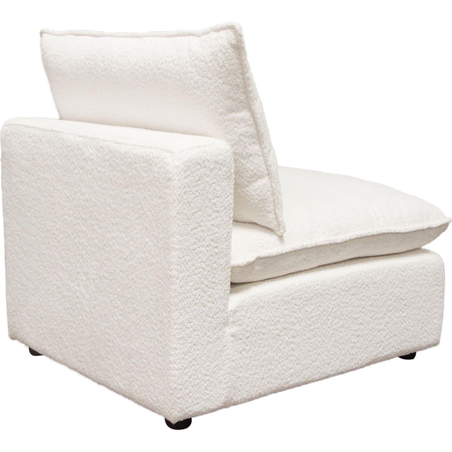 Ivy Armless Chair in White Faux Shearling-Dining Chairs-Diamond Sofa-Sideboards and Things 