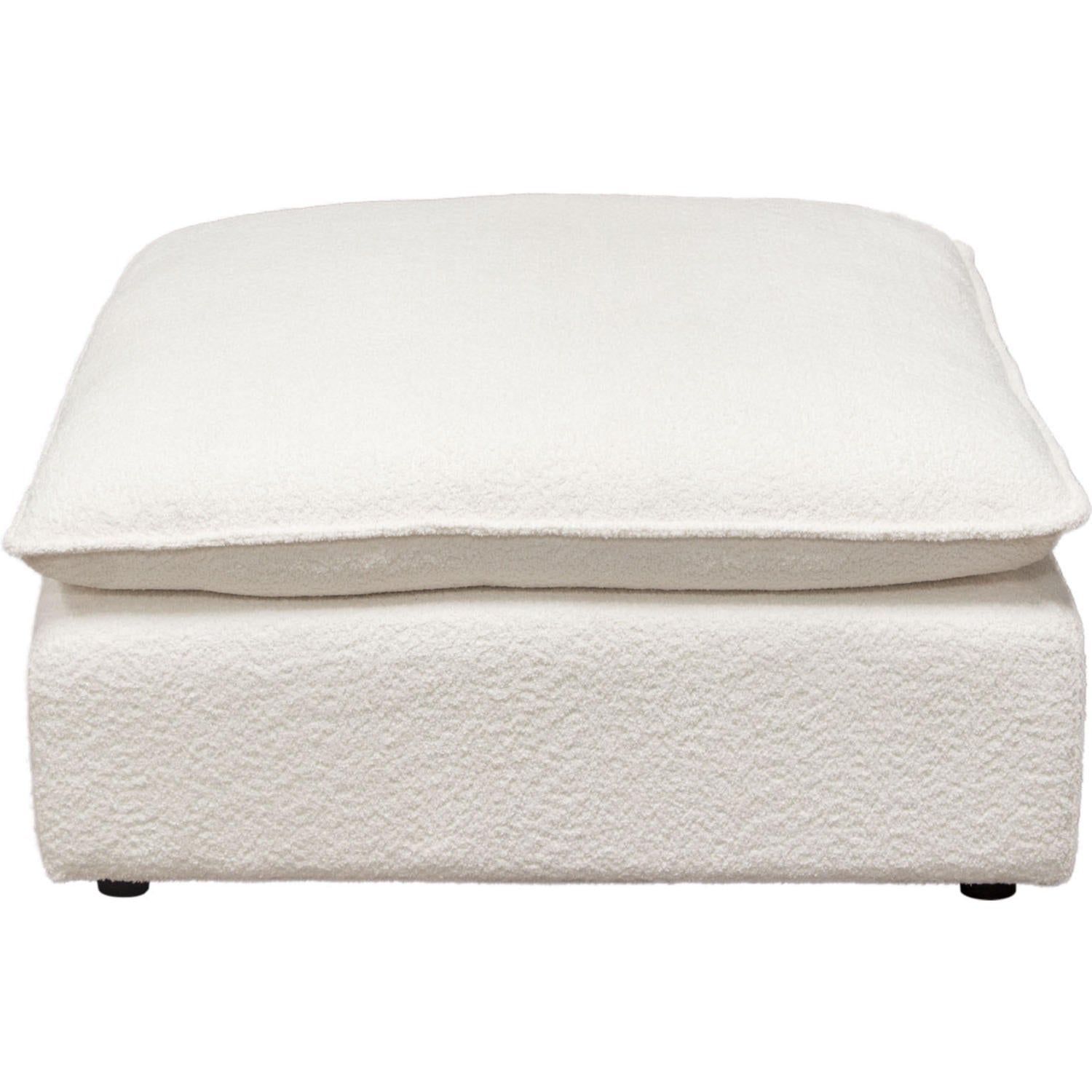 Ivy Square Ottoman in White Faux Shearling-Ottomans-Diamond Sofa-Sideboards and Things 