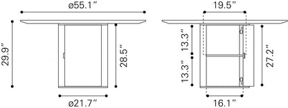 Zuo Modern Izola Wooden Round Dining Table