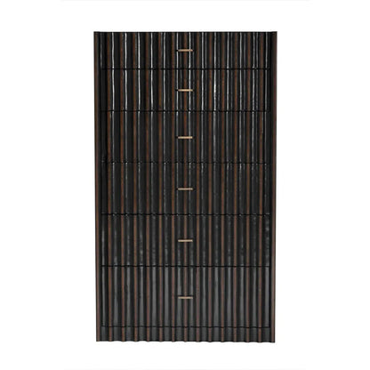 Noir Izzy Wood and Brass Black Tallboy