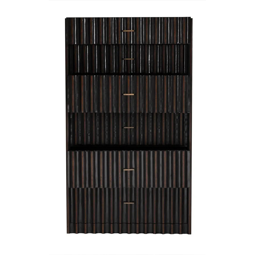 Noir Izzy Wood and Brass Black Tallboy