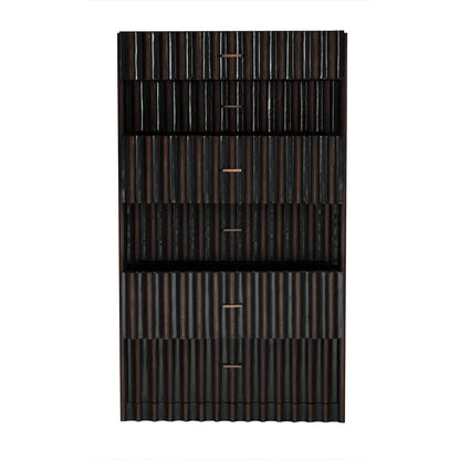 Noir Izzy Wood and Brass Black Tallboy