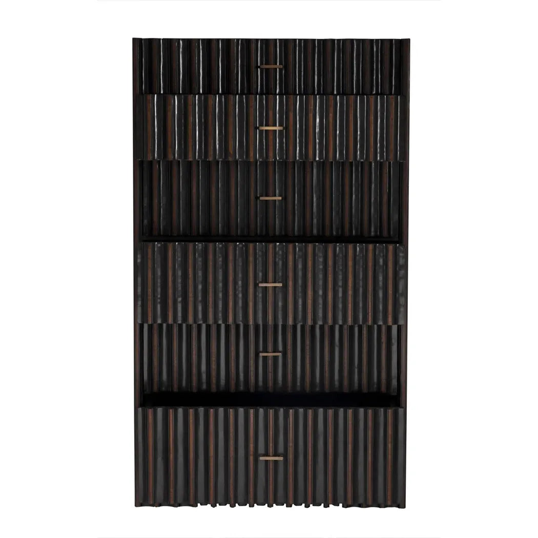 Noir Izzy Wood and Brass Black Tallboy