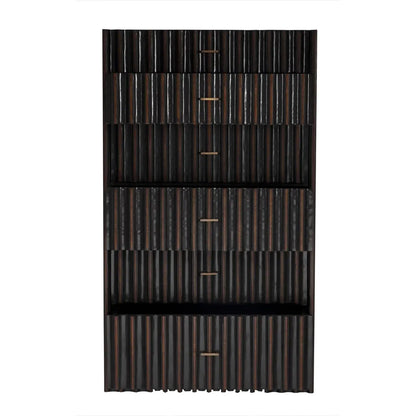 Noir Izzy Wood and Brass Black Tallboy