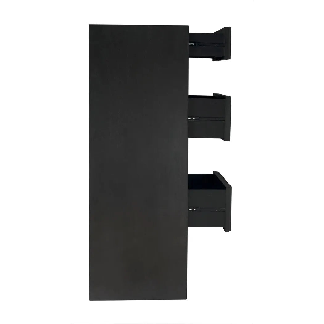 Noir Izzy Wood and Brass Black Tallboy
