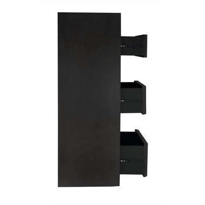 Noir Izzy Wood and Brass Black Tallboy