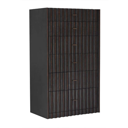 Noir Izzy Wood and Brass Black Tallboy