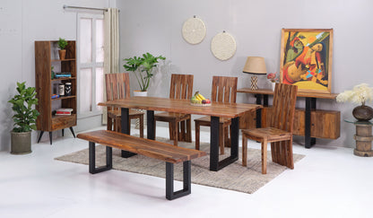 Carden Sheesham Timber Wood Rectangular Dining Table