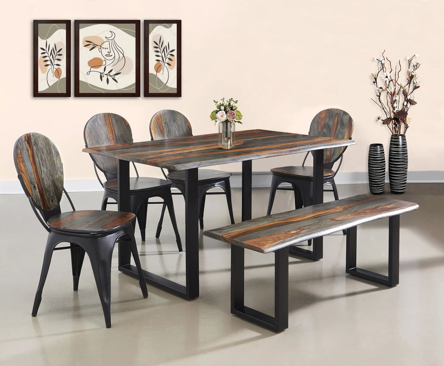 LOOMLAN Crofford Iron Based Rectangular Dining Table