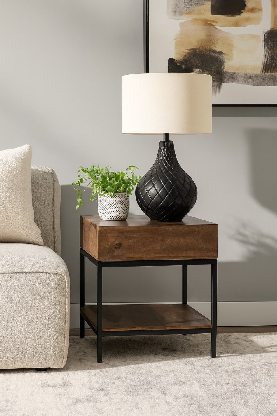LOOMLAN Rathbone One Drawer Wood End Table