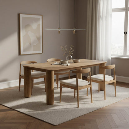 LH Home Jasper Natural Wooden Dining Table