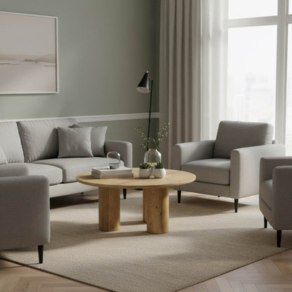 Jasper Wooden Round Coffee Table