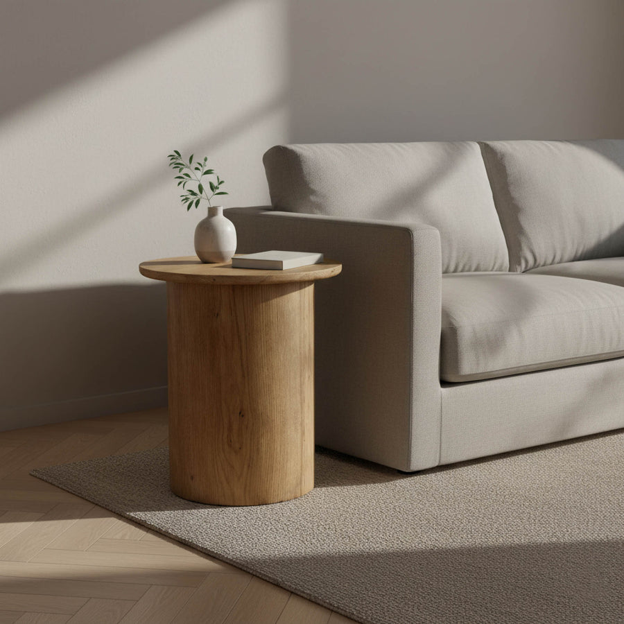 LH Home Jasper Wooden Round Side Table