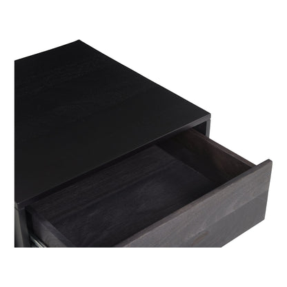 Tobin Wood and Steel Black Square Side Table