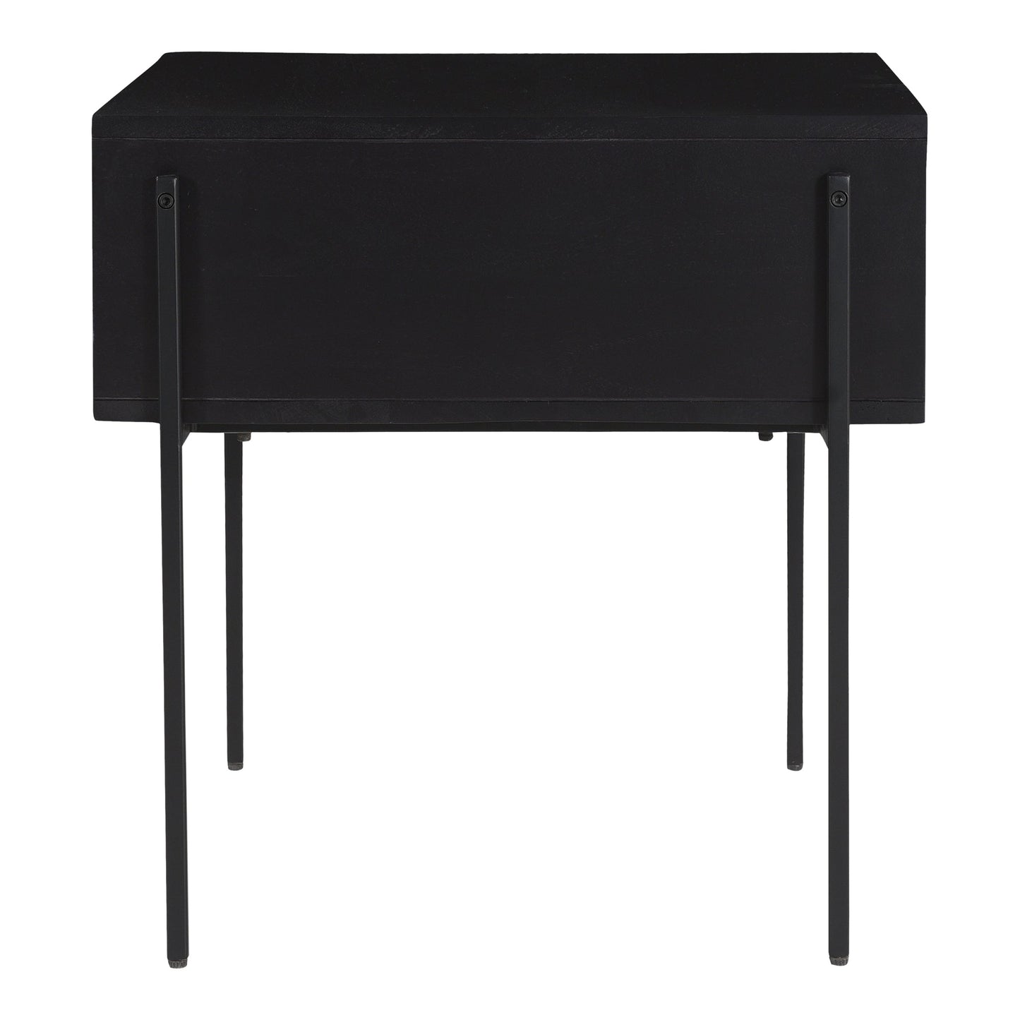 Tobin Wood and Steel Black Square Side Table