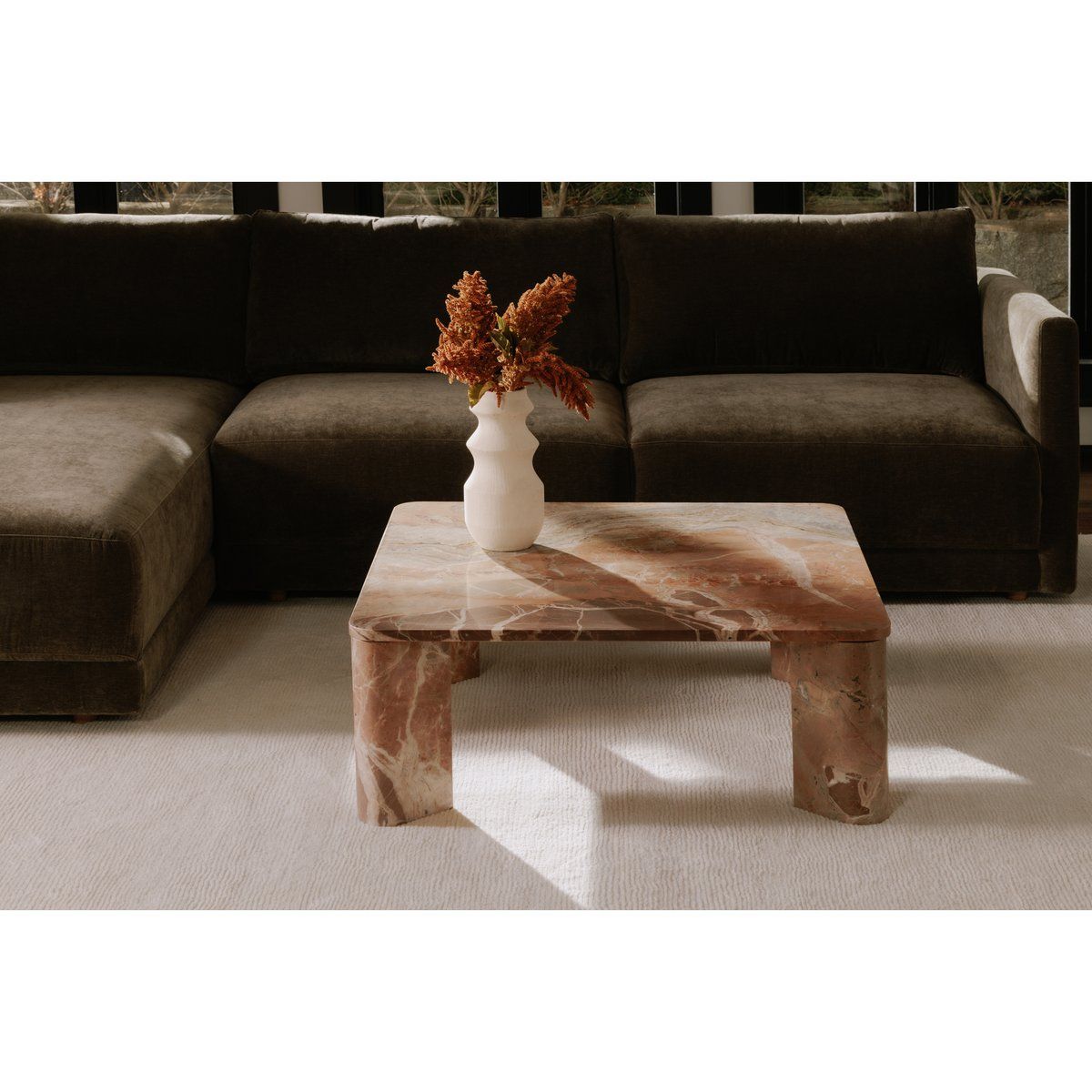 Segment Marble Square Coffee Table