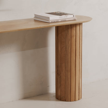 Povera Wood Oval Console Table