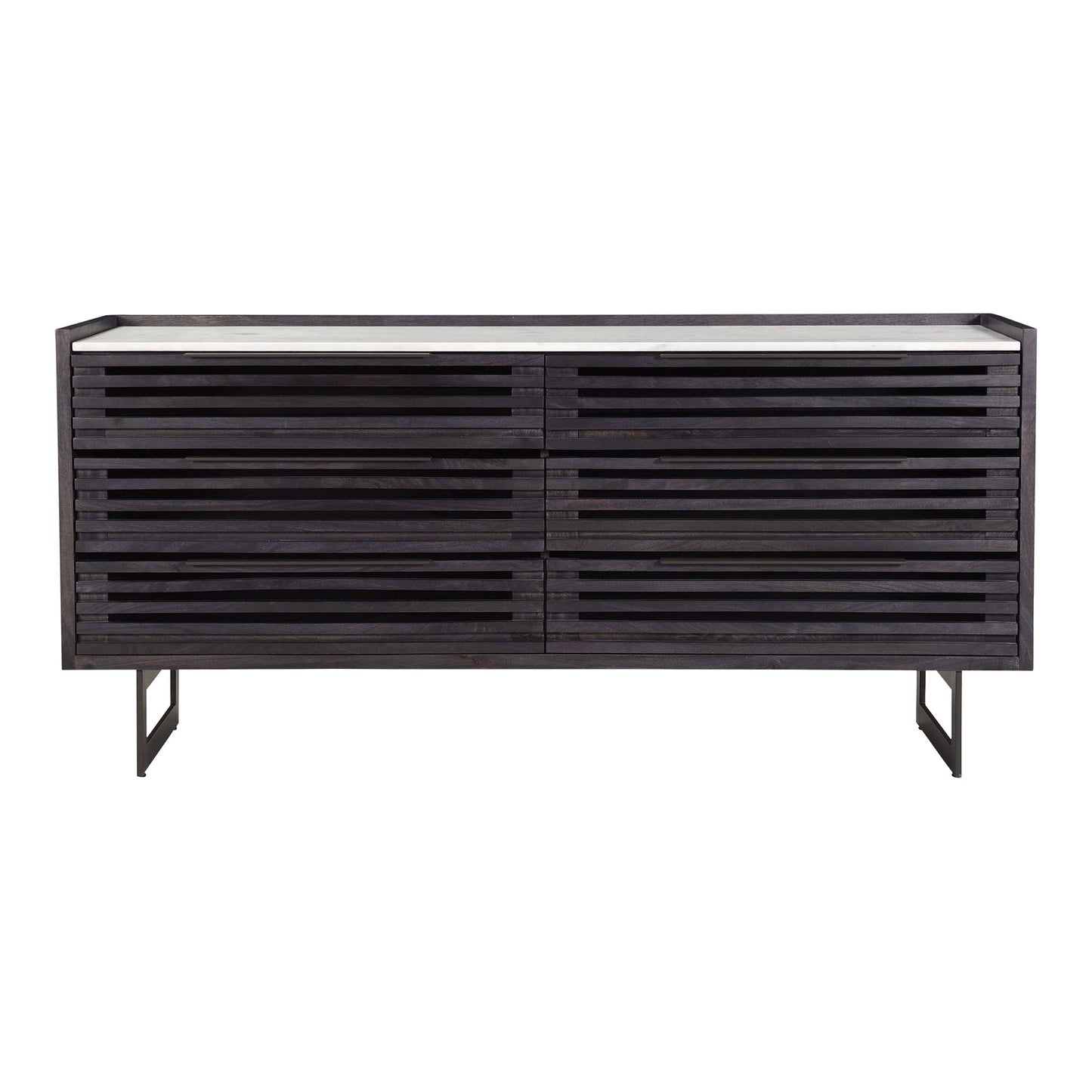 Paloma Wood and Steel Black 6 Drawer Dresser