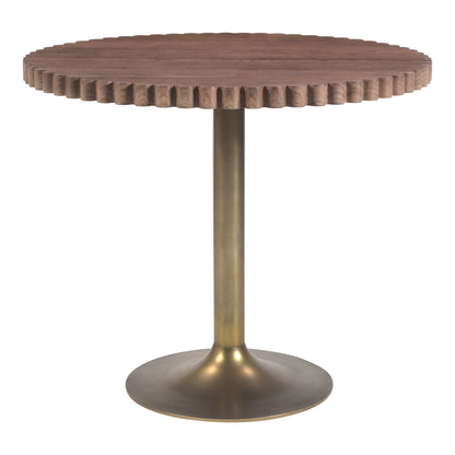 Nomi Wood and Iron Round Brown Cafe Table