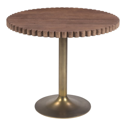 Nomi Wood and Iron Round Brown Cafe Table