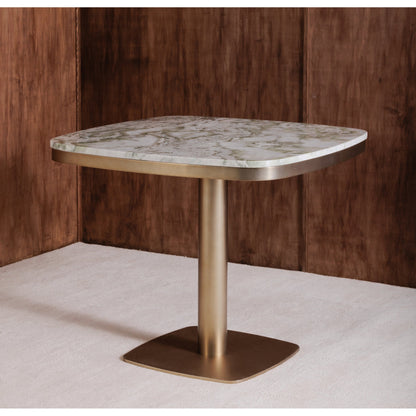 Celeste Green Marble and Iron Square Cafe Table