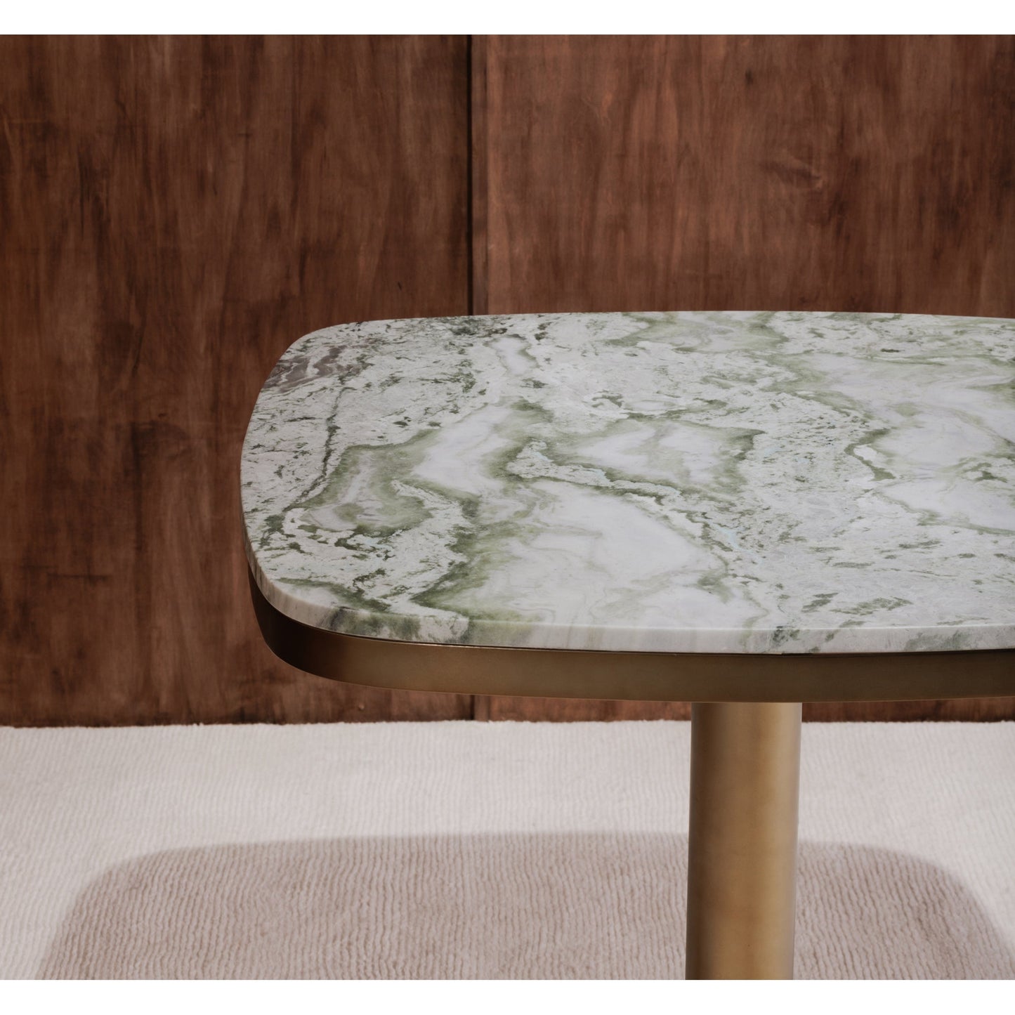 Celeste Green Marble and Iron Square Cafe Table